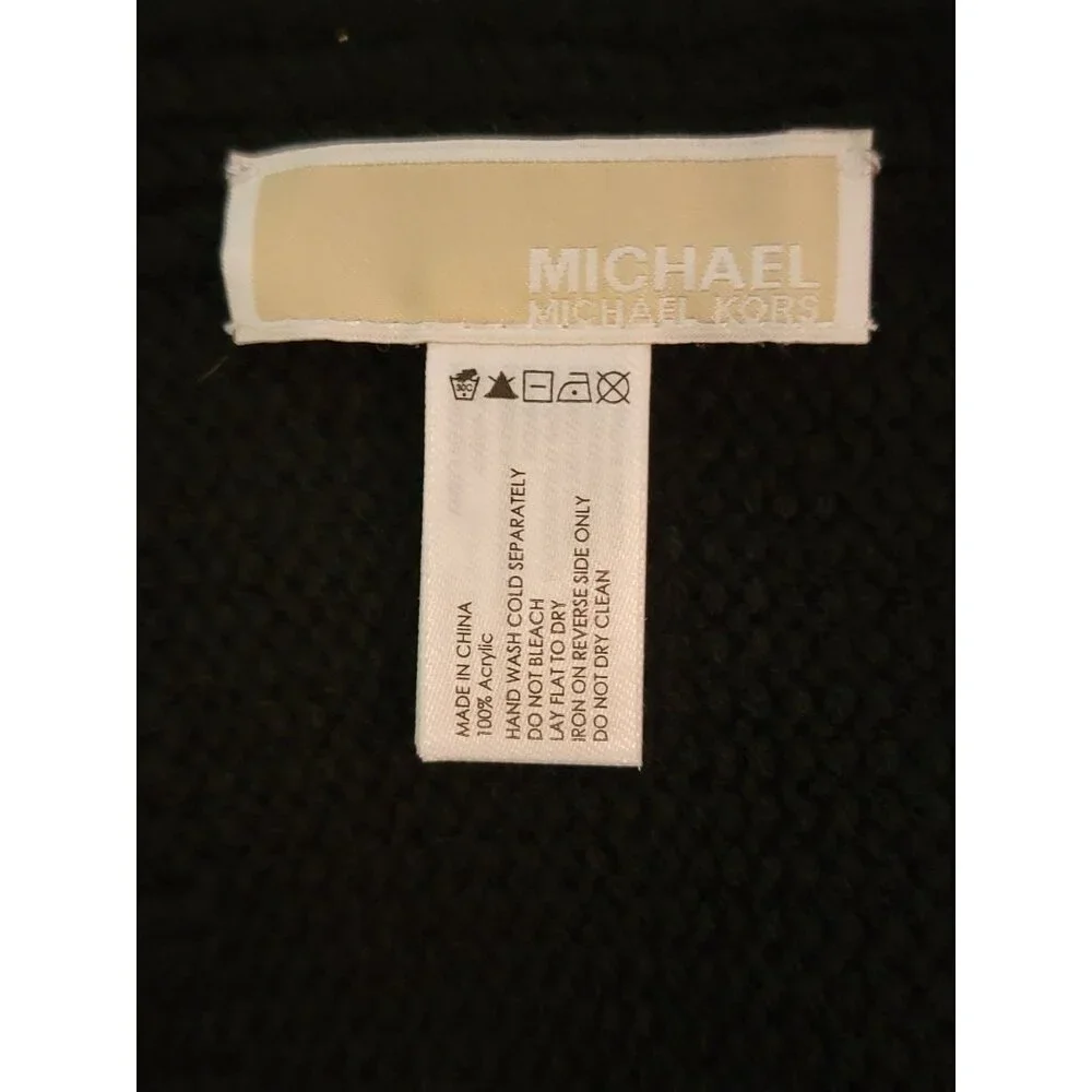Michael Kors Black Knit Scarf With Studded Detailing - Picture 4 of 4